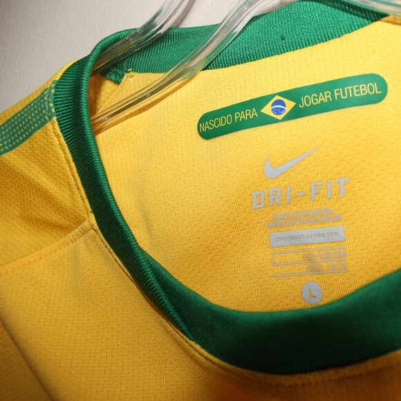 3/$88❤️Nike BRAZIL 2010 home shirt soccer jersey Kids Youth L 152-158cm Age12-13 - Picture 5 of 13